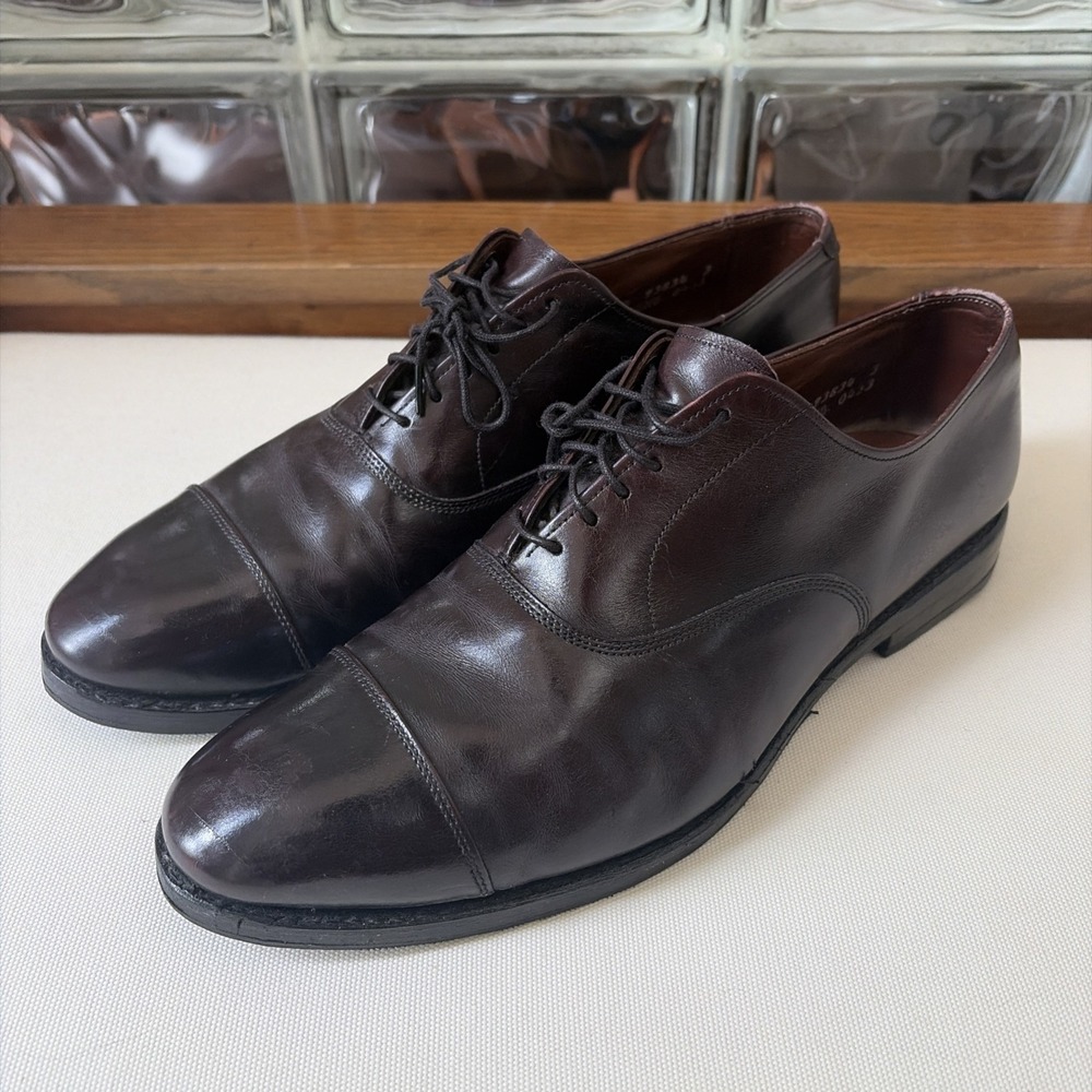 Allen Edmonds Burgundy Park Avenue Cap Toe Oxford Men's Shoe Sz 9.5 D USA